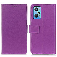 Funda de Cuero Cartera con Soporte Carcasa M08L para Realme GT Neo 3T 5G Morado