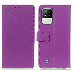 Funda de Cuero Cartera con Soporte Carcasa M08L para Realme Narzo 50i Morado