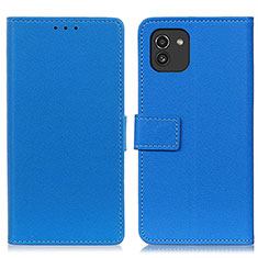 Funda de Cuero Cartera con Soporte Carcasa M08L para Samsung Galaxy A03 Azul