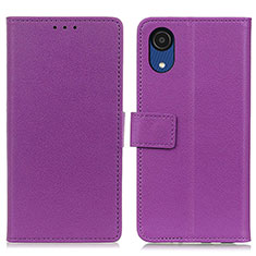 Funda de Cuero Cartera con Soporte Carcasa M08L para Samsung Galaxy A03 Core Morado