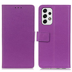 Funda de Cuero Cartera con Soporte Carcasa M08L para Samsung Galaxy A23 4G Morado