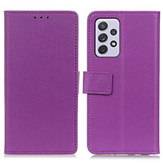 Funda de Cuero Cartera con Soporte Carcasa M08L para Samsung Galaxy A73 5G Morado