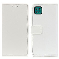 Funda de Cuero Cartera con Soporte Carcasa M08L para Samsung Galaxy F42 5G Blanco