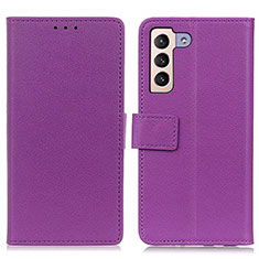 Funda de Cuero Cartera con Soporte Carcasa M08L para Samsung Galaxy S21 FE 5G Morado