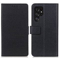 Funda de Cuero Cartera con Soporte Carcasa M08L para Samsung Galaxy S21 Ultra 5G Negro