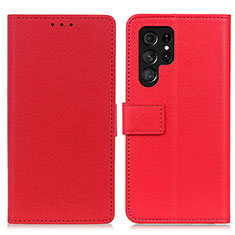 Funda de Cuero Cartera con Soporte Carcasa M08L para Samsung Galaxy S23 Ultra 5G Rojo