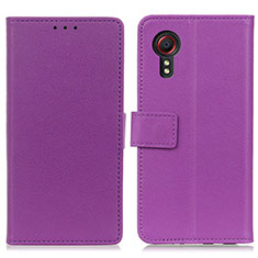 Funda de Cuero Cartera con Soporte Carcasa M08L para Samsung Galaxy XCover 5 SM-G525F Morado