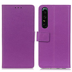 Funda de Cuero Cartera con Soporte Carcasa M08L para Sony Xperia 1 IV Morado