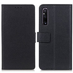 Funda de Cuero Cartera con Soporte Carcasa M08L para Sony Xperia 1 V Negro