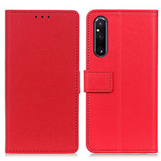 Funda de Cuero Cartera con Soporte Carcasa M08L para Sony Xperia 1 V Rojo