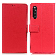 Funda de Cuero Cartera con Soporte Carcasa M08L para Sony Xperia 10 III Rojo