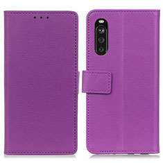 Funda de Cuero Cartera con Soporte Carcasa M08L para Sony Xperia 10 III SO-52B Morado