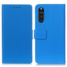 Funda de Cuero Cartera con Soporte Carcasa M08L para Sony Xperia 10 III SOG04 Azul