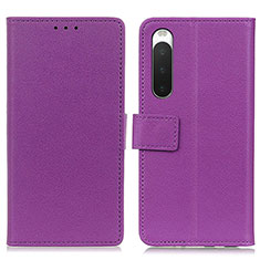 Funda de Cuero Cartera con Soporte Carcasa M08L para Sony Xperia 10 IV Morado