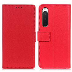Funda de Cuero Cartera con Soporte Carcasa M08L para Sony Xperia 10 IV SOG07 Rojo