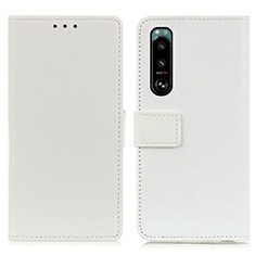 Funda de Cuero Cartera con Soporte Carcasa M08L para Sony Xperia 5 III Blanco