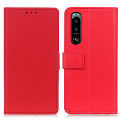 Funda de Cuero Cartera con Soporte Carcasa M08L para Sony Xperia 5 III Rojo