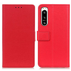Funda de Cuero Cartera con Soporte Carcasa M08L para Sony Xperia 5 IV Rojo