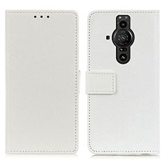 Funda de Cuero Cartera con Soporte Carcasa M08L para Sony Xperia PRO-I Blanco