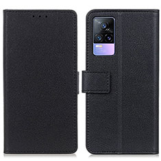 Funda de Cuero Cartera con Soporte Carcasa M08L para Vivo V21e 4G Negro