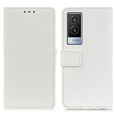 Funda de Cuero Cartera con Soporte Carcasa M08L para Vivo V21e 5G Blanco