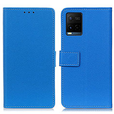 Funda de Cuero Cartera con Soporte Carcasa M08L para Vivo Y21 Azul