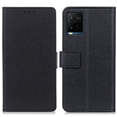 Funda de Cuero Cartera con Soporte Carcasa M08L para Vivo Y21 Negro