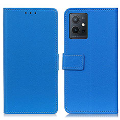 Funda de Cuero Cartera con Soporte Carcasa M08L para Vivo Y30 5G Azul