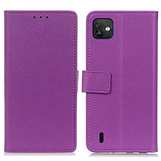 Funda de Cuero Cartera con Soporte Carcasa M08L para Wiko Y82 Morado