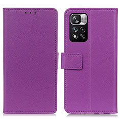 Funda de Cuero Cartera con Soporte Carcasa M08L para Xiaomi Mi 11i 5G (2022) Morado