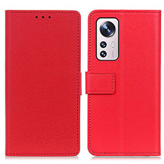 Funda de Cuero Cartera con Soporte Carcasa M08L para Xiaomi Mi 12 5G Rojo