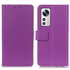 Funda de Cuero Cartera con Soporte Carcasa M08L para Xiaomi Mi 12S Pro 5G Morado