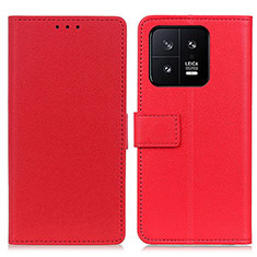 Funda de Cuero Cartera con Soporte Carcasa M08L para Xiaomi Mi 13 5G Rojo