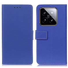 Funda de Cuero Cartera con Soporte Carcasa M08L para Xiaomi Mi 14 5G Azul