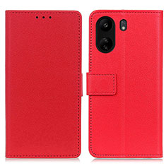 Funda de Cuero Cartera con Soporte Carcasa M08L para Xiaomi Poco C65 Rojo