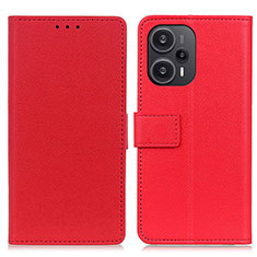 Funda de Cuero Cartera con Soporte Carcasa M08L para Xiaomi Poco F5 5G Rojo