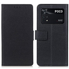 Funda de Cuero Cartera con Soporte Carcasa M08L para Xiaomi Poco M4 Pro 4G Negro