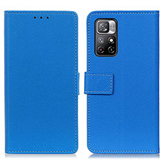 Funda de Cuero Cartera con Soporte Carcasa M08L para Xiaomi Poco M4 Pro 5G Azul