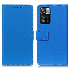 Funda de Cuero Cartera con Soporte Carcasa M08L para Xiaomi Poco X4 NFC Azul