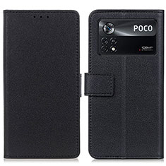 Funda de Cuero Cartera con Soporte Carcasa M08L para Xiaomi Poco X4 Pro 5G Negro