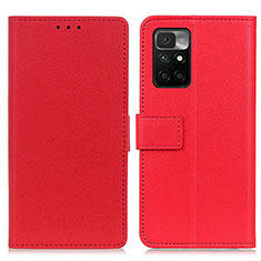 Funda de Cuero Cartera con Soporte Carcasa M08L para Xiaomi Redmi 10 (2022) Rojo