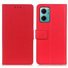 Funda de Cuero Cartera con Soporte Carcasa M08L para Xiaomi Redmi 10 5G Rojo