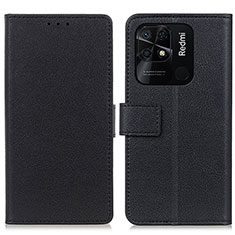 Funda de Cuero Cartera con Soporte Carcasa M08L para Xiaomi Redmi 10 India Negro