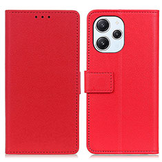 Funda de Cuero Cartera con Soporte Carcasa M08L para Xiaomi Redmi 12 4G Rojo