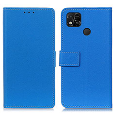 Funda de Cuero Cartera con Soporte Carcasa M08L para Xiaomi Redmi 9 India Azul