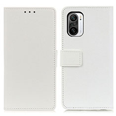 Funda de Cuero Cartera con Soporte Carcasa M08L para Xiaomi Redmi K40 Pro+ Plus 5G Blanco