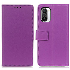 Funda de Cuero Cartera con Soporte Carcasa M08L para Xiaomi Redmi K40 Pro+ Plus 5G Morado