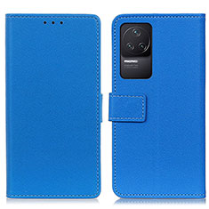 Funda de Cuero Cartera con Soporte Carcasa M08L para Xiaomi Redmi K50 5G Azul