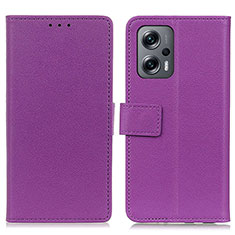 Funda de Cuero Cartera con Soporte Carcasa M08L para Xiaomi Redmi K50i 5G Morado