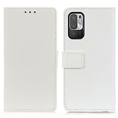 Funda de Cuero Cartera con Soporte Carcasa M08L para Xiaomi Redmi Note 10 5G Blanco